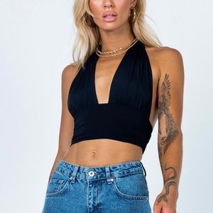 Princess Polly Black Crop Top